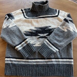 Todd Snyder Gray and Black Turtleneck Sweater